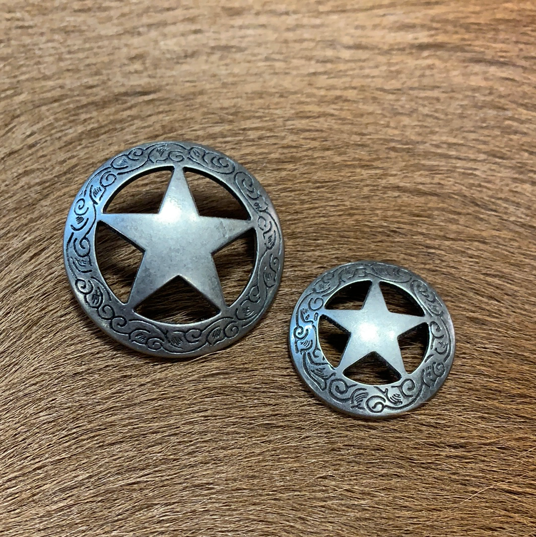 Star Conchos on Brown Iron – Panhandle Leather Co.
