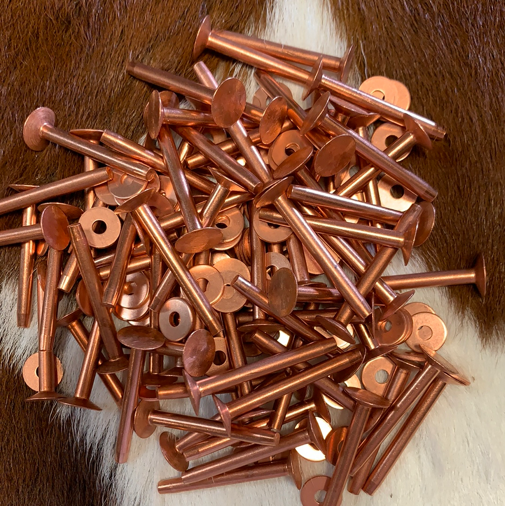 154pcs Copper Rivets For Leather, Leather Rivets, Pure Copper