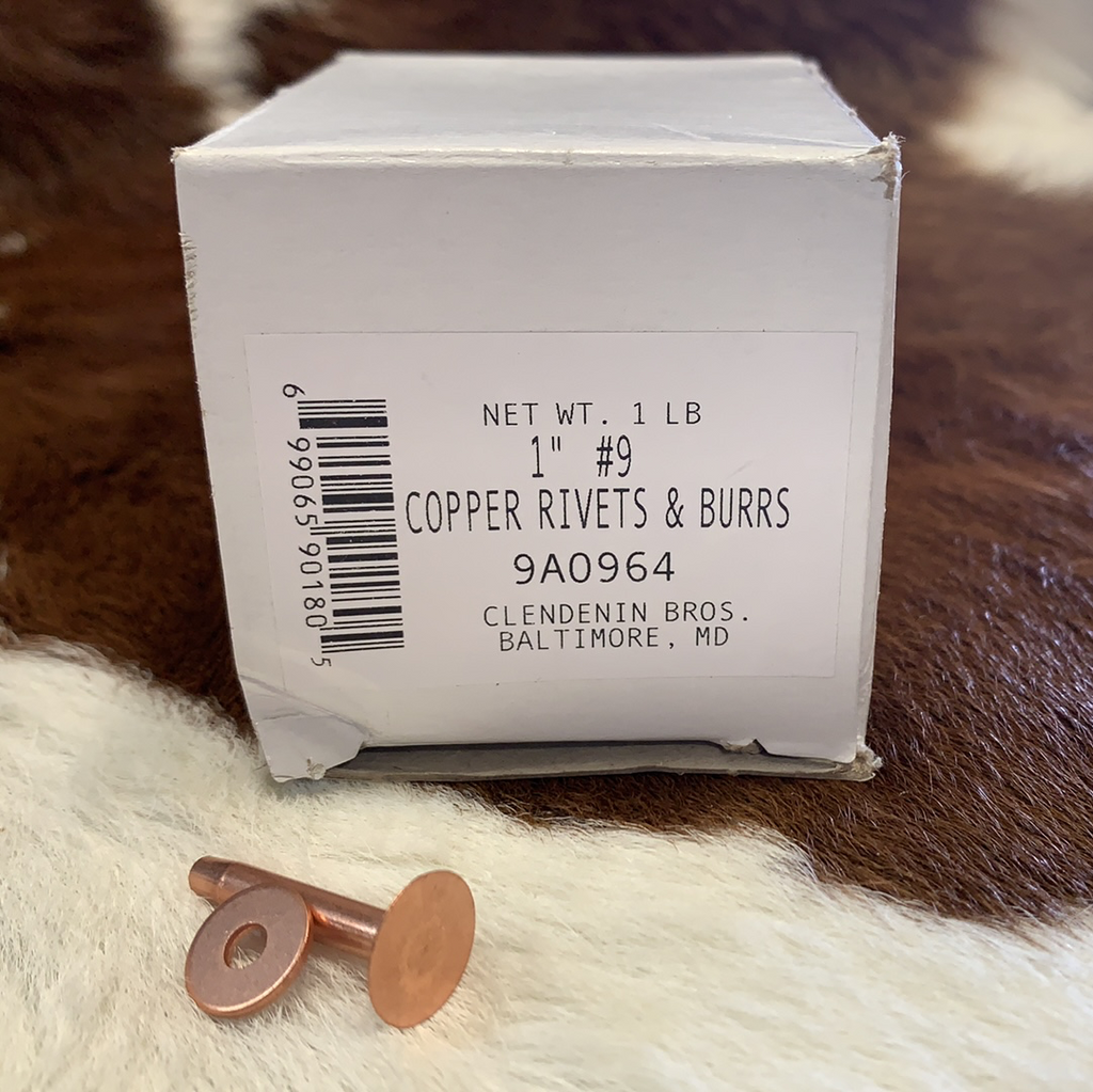 1-1/4 Solid Copper Rivets And Burrs 20 Pack #9
