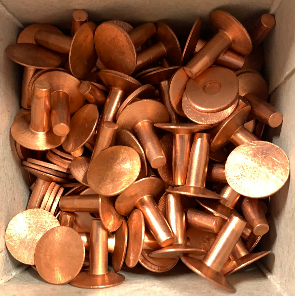 154pcs Copper Rivets For Leather, Leather Rivets, Pure Copper Rivets And  Burrs For Leather Work Jea